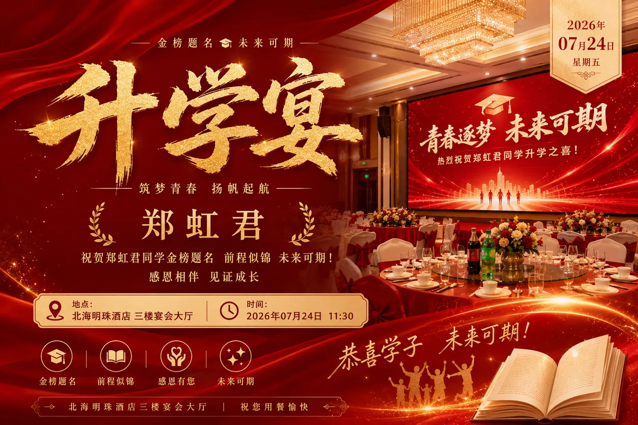 滨海新区升学宴怎么办？北海明珠三楼宴会大厅真实案例